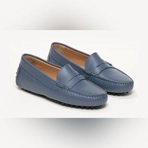 M.GEMI The Pastoso Penny Driving Loafers Red Tumbled Leather Made in Italy 🇮🇹